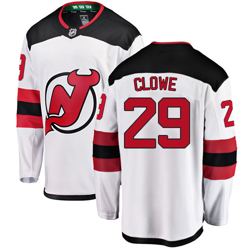 Herren New Jersey Devils Eishockey Trikot Ryane Clowe #29 Breakaway Weiß Fanatics Branded Auswärts